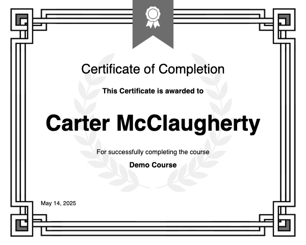 Demo Course Certificate