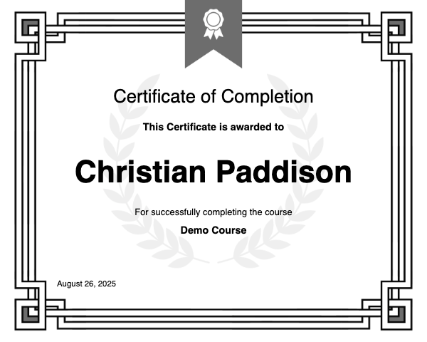 Demo Course Certificate