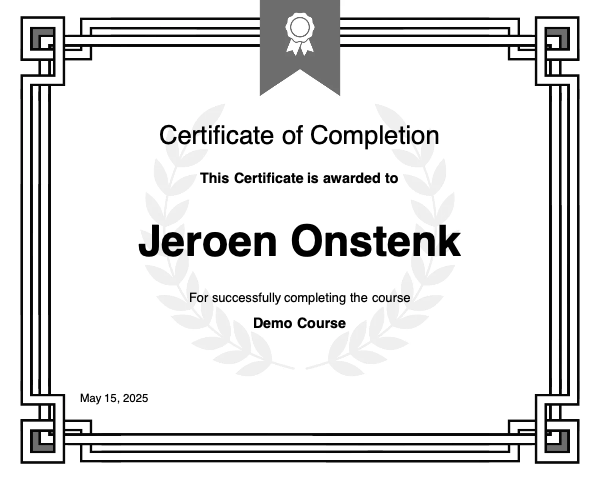 Demo Course Certificate
