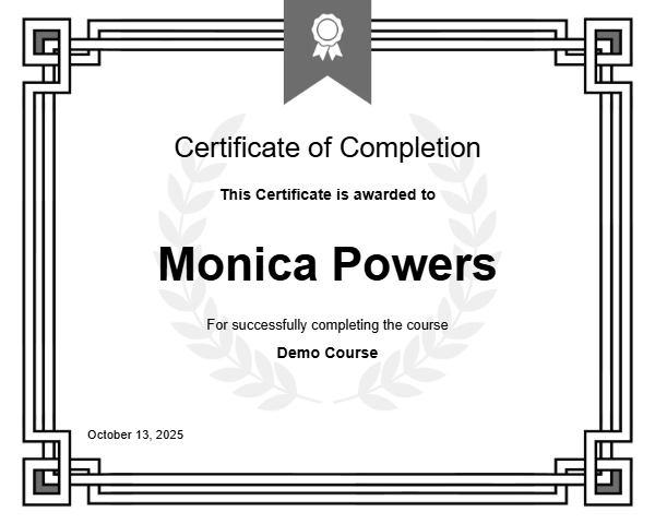 Demo Course Certificate