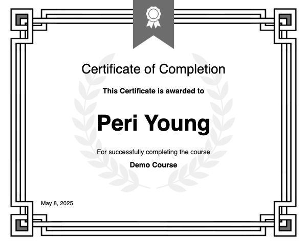 Demo Course Certificate