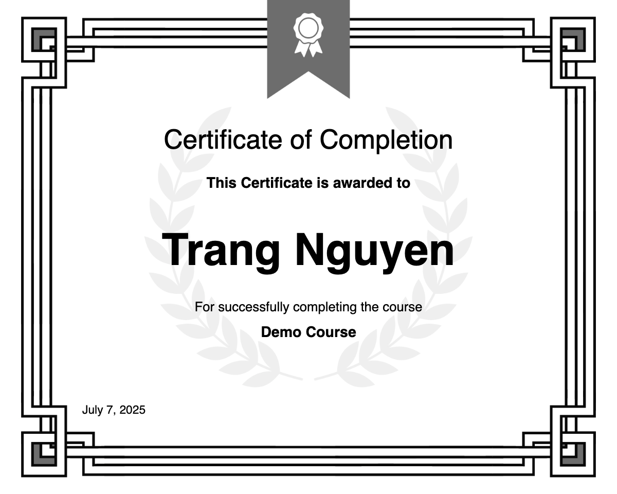 Demo Course Certificate