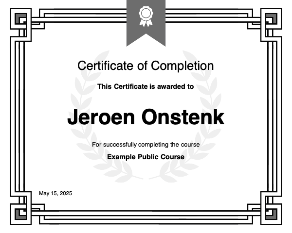 Example Public Course Certificate
