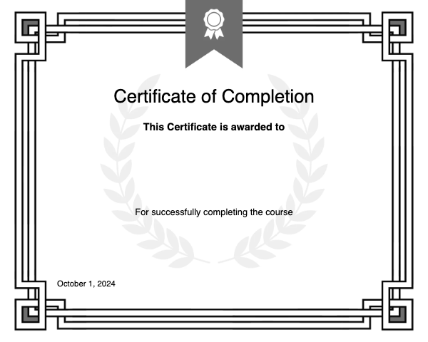 Course Name Certificate